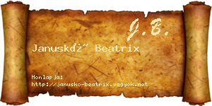 Januskó Beatrix névjegykártya